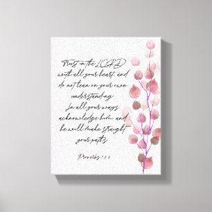 Lienzo Biblia verso 8x10 rama púrpura Strached