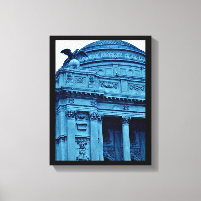 Lienzo Biblioteca azul (Anverso)