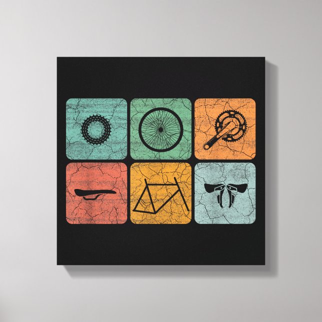 Lienzo Bicicleta Ciclismo Piezas de bicicleta Vintage Reg (Anverso)