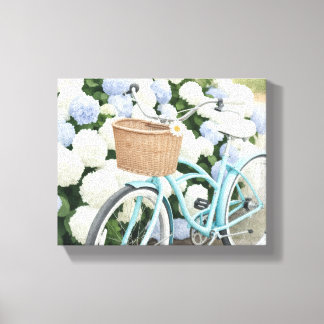 Lienzo Bicicleta con acuarela de cesta