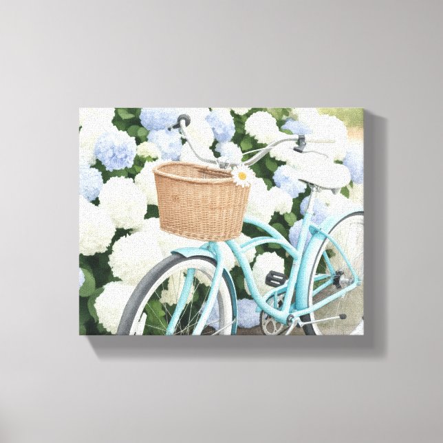 Lienzo Bicicleta con acuarela de cesta (Anverso)