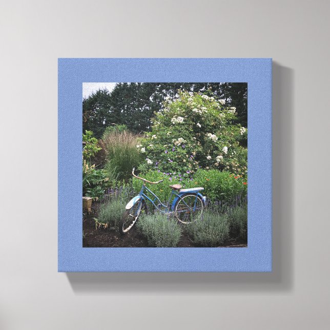 Lienzo Bicicleta de época en el jardín (Anverso)