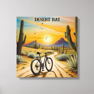 Lienzo Bicicleta de Montaña Desert Rat Atardecer Personal