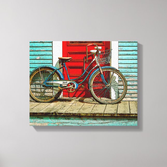 Lienzo Bicicleta vieja 14" x 11", 1,5", Simple (Anverso)