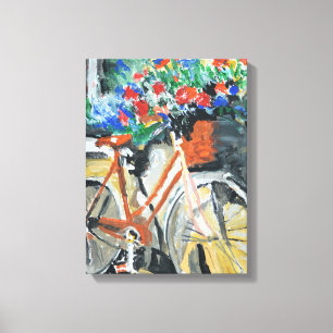 Lienzo Bicicleta Vintage con Cesta de Flores Expresionist