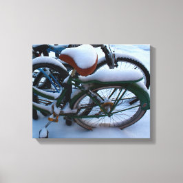 Lienzo Bicicletas en la nieve