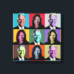 Lienzo Biden Harris Pop Art (Neon)<br><div class="desc">El arte pop político y los regalos políticos de PolitiClothes.com y PolitiCardz.com Encuentran los regalos políticos y electorales más únicos, incluyendo: camisetas políticas, pegatinas para parachoques políticos, botones políticos, Posters políticos, pines políticos, tarjetas políticas, tazas políticas, Posters políticos, Rótulos políticos y más! Arte y arte político: http://www.PolitiClothes.com Cartas y regalos...</div>