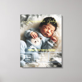 Lienzo Bienvenida | Foto Personalizado Recién Nacidos, Es