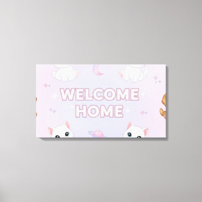 Lienzo Bienvenido a casa  (Anverso)