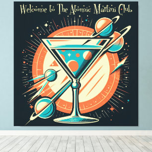 Lienzo Bienvenido al Atomic Martini Club Space Age