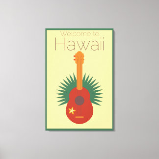 Lienzo Bienvenidos A Hawai Ukulele Retro