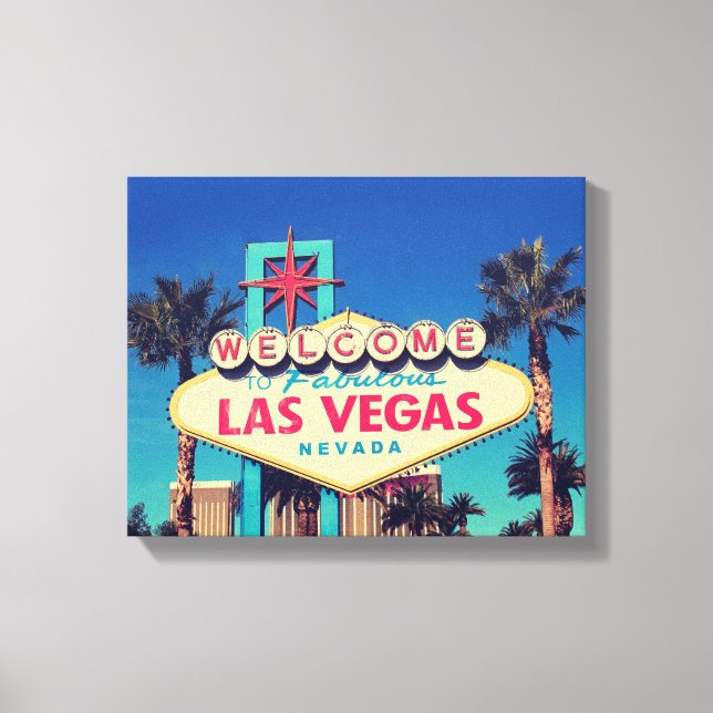 Lienzo Bienvenidos a la fabulosa pancarta de Las Vegas en (Anverso)