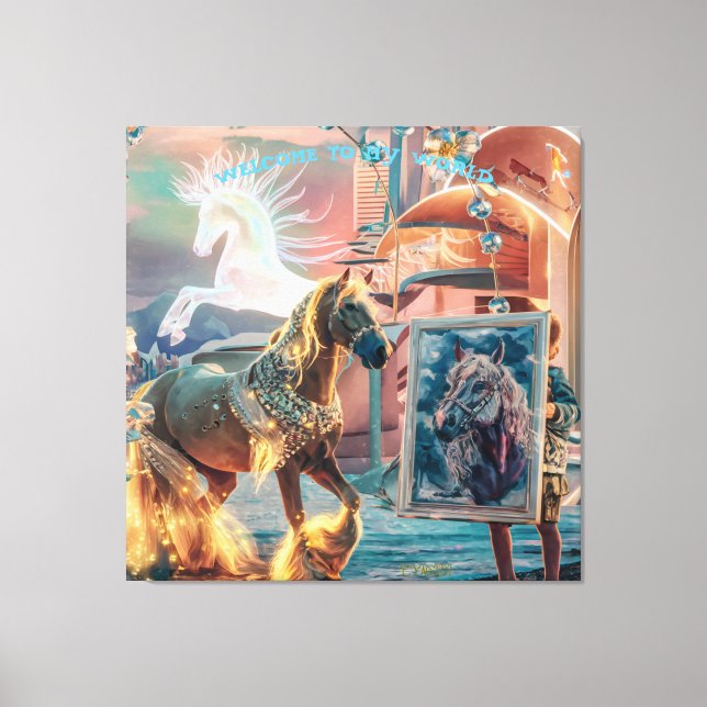 Lienzo Bienvenidos A Mi Mundo (Anverso)