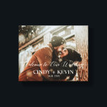 Lienzo Bienvenidos a nuestro Boda Custom Wedding Bride Gr<br><div class="desc">Bienvenidos a nuestra impresión de tela de novia casada personalizada Boda</div>