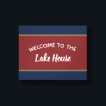 Lienzo Bienvenidos al Lake House<br><div class="desc">La alfombra de bienvenida con temática de la Nautical Americana puede ser totalmente personalizada.</div>
