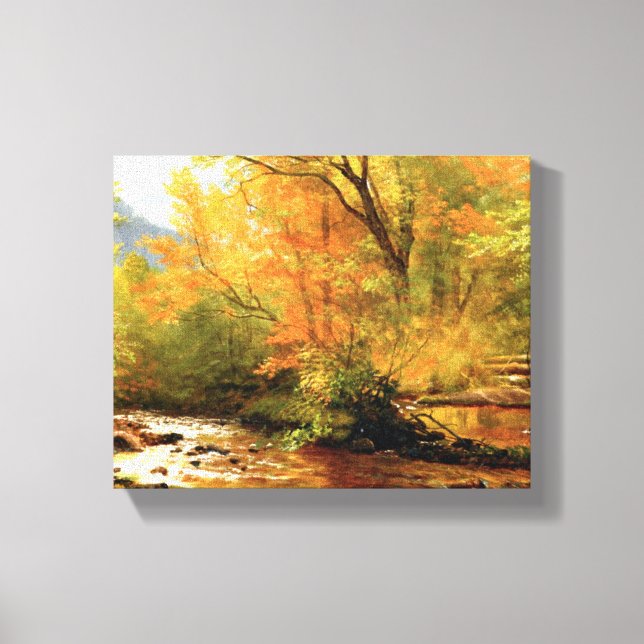 Lienzo Bierstadt - Brook en Woods, paisaje (Anverso)