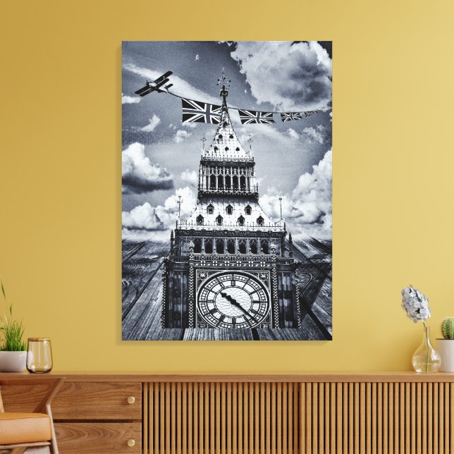 Lienzo Big Ben Surreal British Art, London (Insitu (Sala de estar))