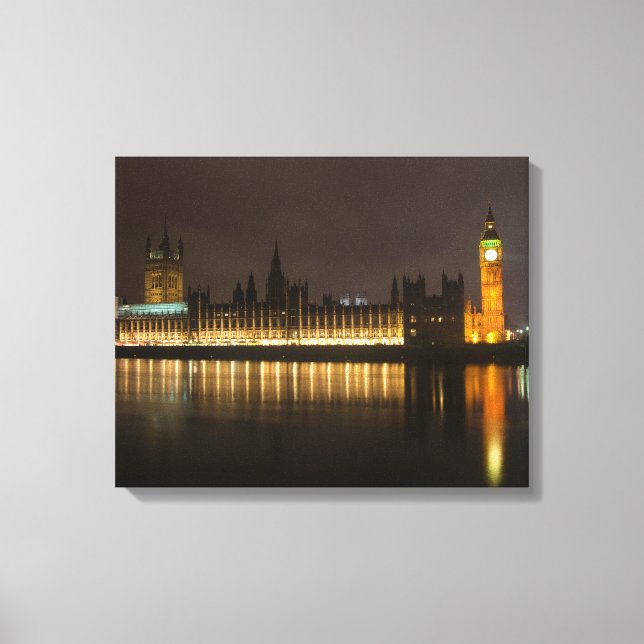 Lienzo Big Ben y el parlamento por la noche (Anverso)