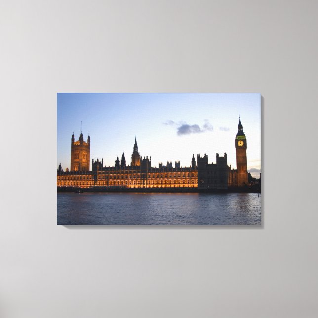 Lienzo Big Ben y las Casas del Parlamento en la ciudad (Anverso)