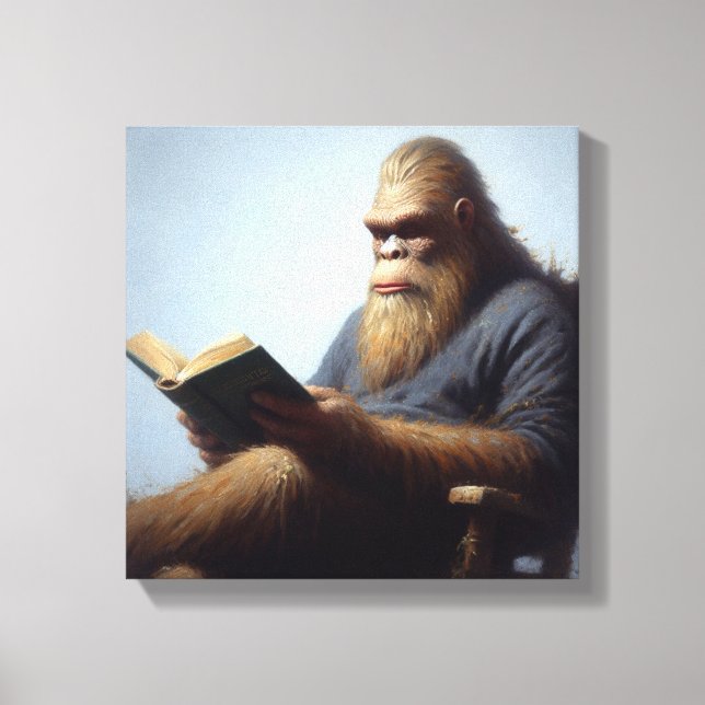 Lienzo Bigfoot Leyendo (Anverso)