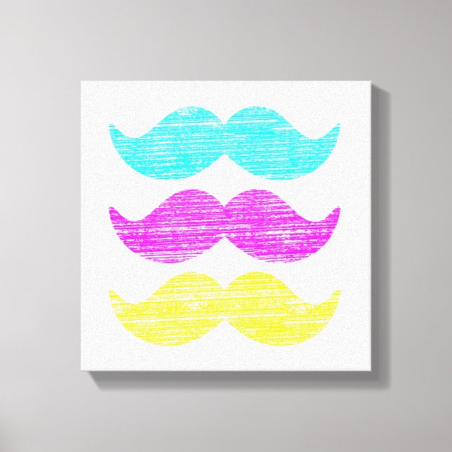Lienzo Bigotes CMY (estilo de imprenta) (Anverso)