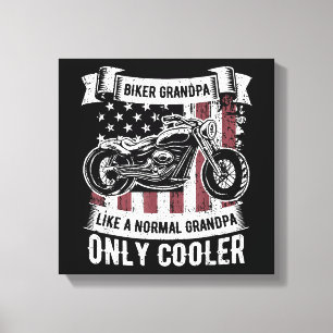 Lienzo Biker Abuelo Moda Motocicletas Amantes de Motocicl