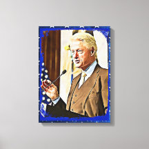 Bill Clinton 42.º Presidente Keepsake Canvas Art