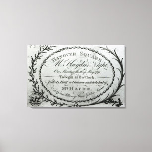 Lienzo Billete al Sr. La noche de Haydn en Hanover