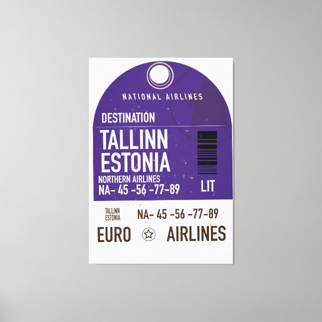 Lienzo Billete de viaje de Tallín Estonia (Anverso)