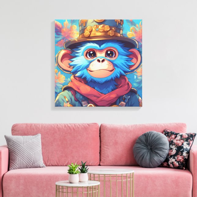 Lienzo Bingo the Blue Monkey (Insitu (Sala de estar))