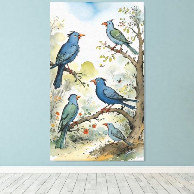 Lienzo Birds (Insitu (piso de madera))