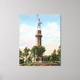 Lienzo Birmingham Alabama Vulcan en la montaña roja