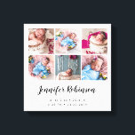 Lienzo Birth Stat Collage de fotos White<br><div class="desc">Fotografía de la invitación estatal de nacimiento,  perfecta para el grupo recién nacido de alegría.</div>