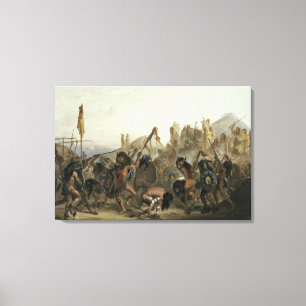 Lienzo Bisonte-Danza de los indios de Mandan delante del