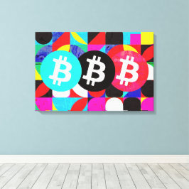 Lienzo Bitcoin colorido (HD vibrante)