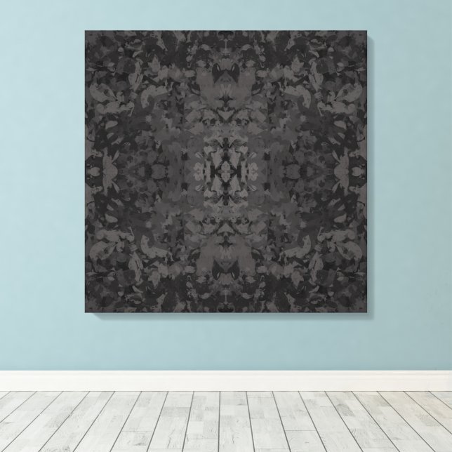 Lienzo Black And Gray Abstract Graphic Art Design (Insitu (piso de madera))