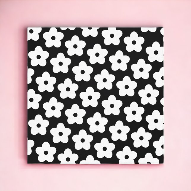 Lienzo Black and White Flower Y2K Pattern (Subido por el creador)
