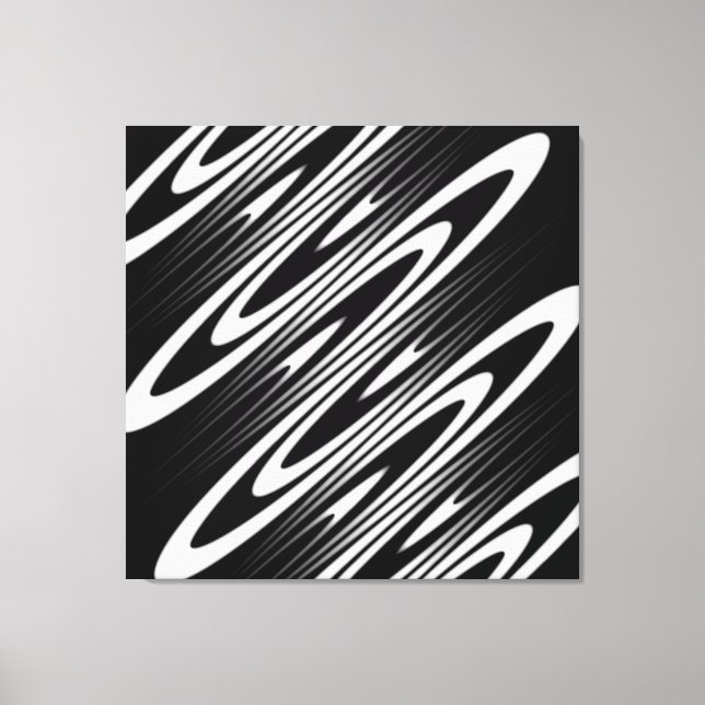 Lienzo black and white smooth organic wavy pattern (Anverso)