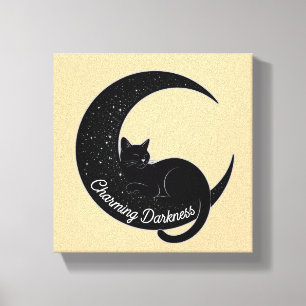 Lienzo Black Cat on the Crescent Moon: Charm of Darkness