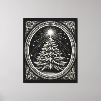 Lienzo Black Christmas Tree Vintage