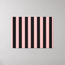 Lienzo Black & Coral Pink Striped Canvas Wall Art