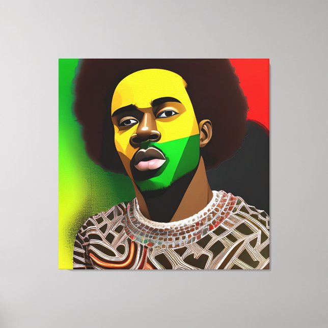 Lienzo Black King Melanin Man Bruh Men Son Boy Prince (Anverso)