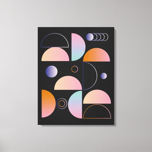 Lienzo Black Pink Orange Abstract Art Pattern (Anverso)