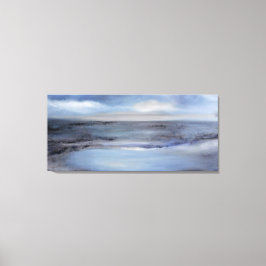 Lienzo Black White Blue Abstract Seascape
