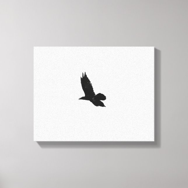 Lienzo Black & White Flying Black Raven 11x14 (Anverso)