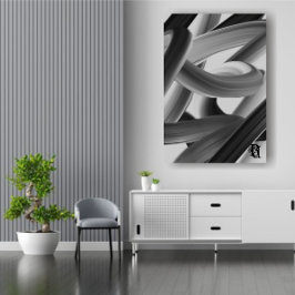 Lienzo Black White Gray Abstract