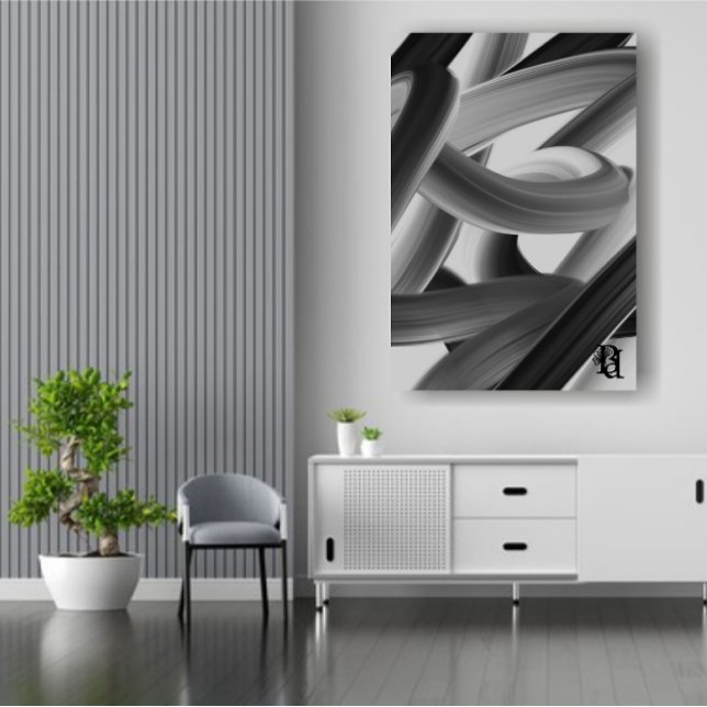 Lienzo Black White Gray Abstract  (Subido por el creador)