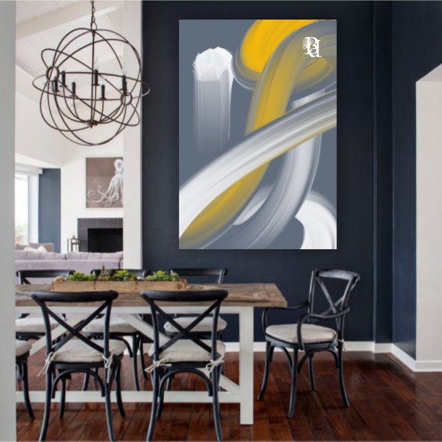 Lienzo Black White Gray Gold Abstract  (Subido por el creador)