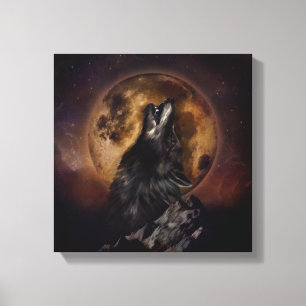 Lienzo Black Wolf Howling