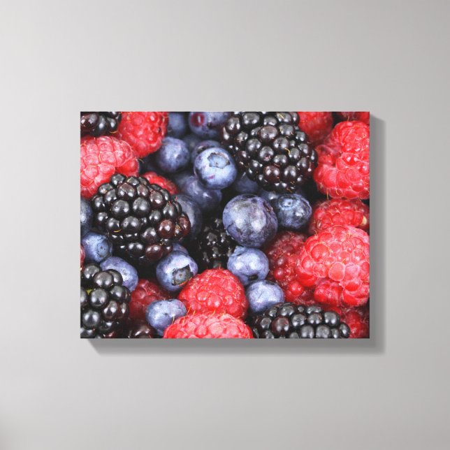 Lienzo Blackberries Blueberries Raspberries (Anverso)